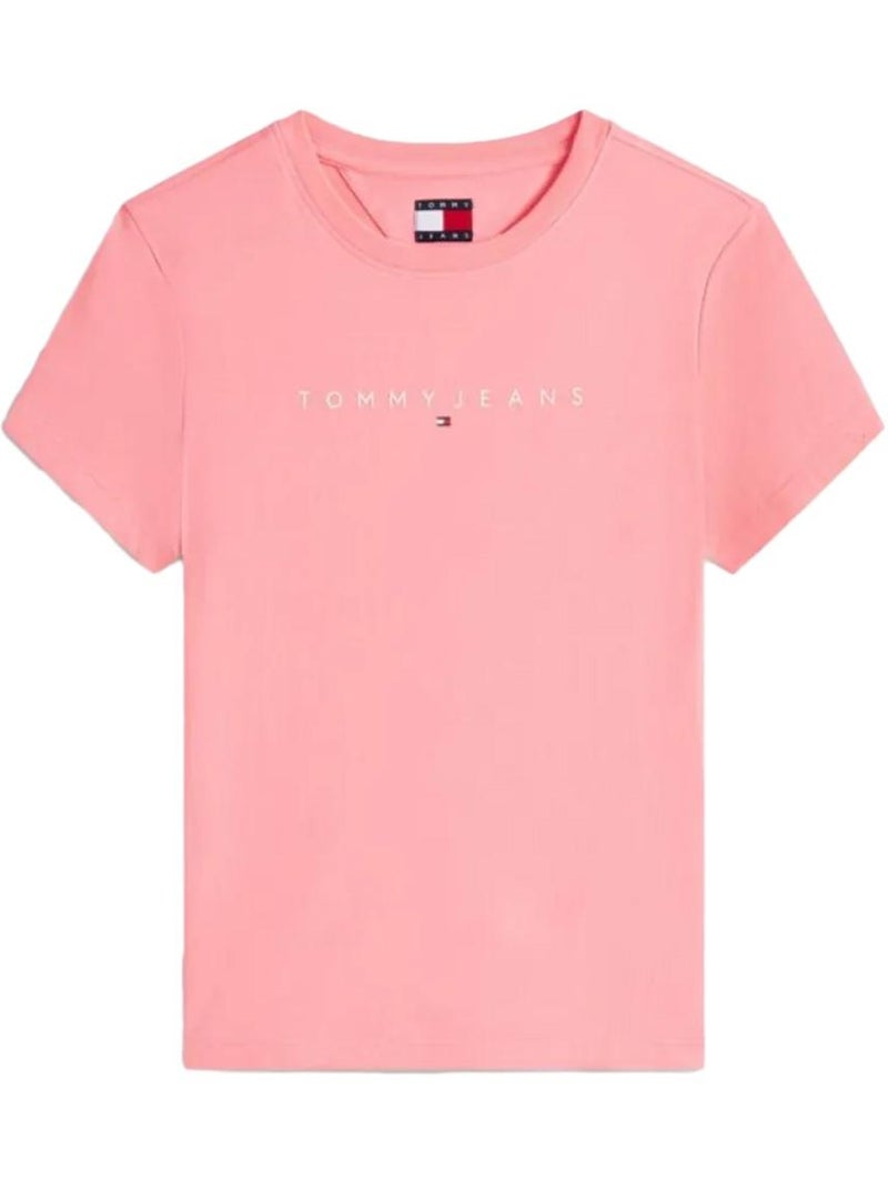T-shirt Tommy Hilfiger Linear para Mulher Rosa Rosa - Kiabi