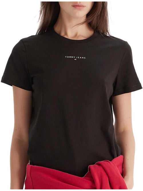 T-Shirt Tommy Hilfiger Linears Preto para Mulher - Kiabi T-Shirt Tommy Hilfiger Linears Preto para Mulher - Kiabi