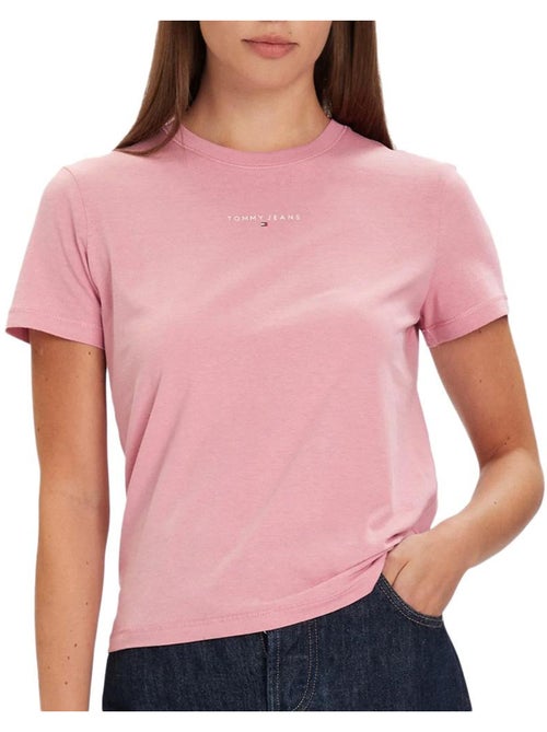 T-shirt Tommy Hilfiger Linears Rosa para Mulher - Kiabi