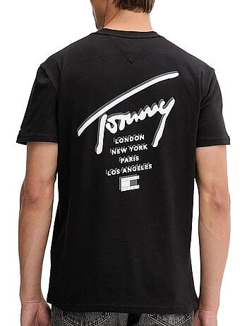 T-shirt Tommy Hilfiger Masculina Tjm Reg Sign City Preta