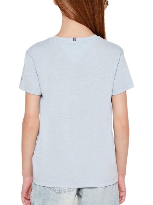 T-shirt tommy hilfiger menina azul claro com logótipo script - Kiabi