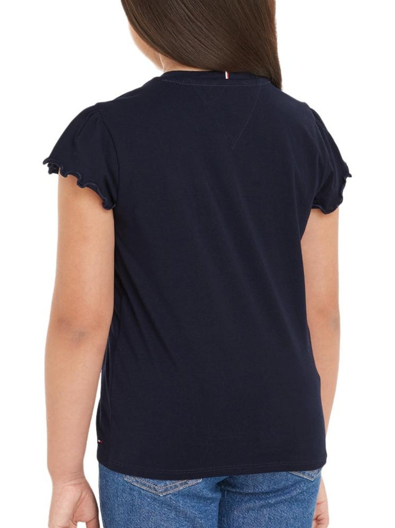 T-shirt Tommy Hilfiger Menina com Padrão Floral Preto - Kiabi
