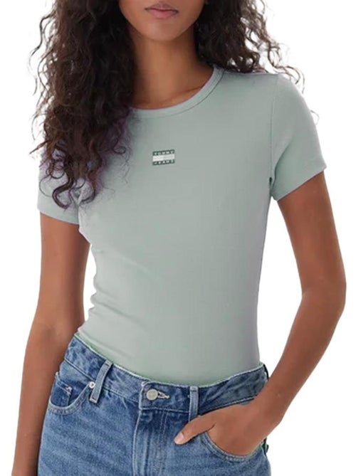 T-Shirt Tommy Hilfiger para Mulher com Crachá Verde - Kiabi T-Shirt Tommy Hilfiger para Mulher com Crachá Verde - Kiabi