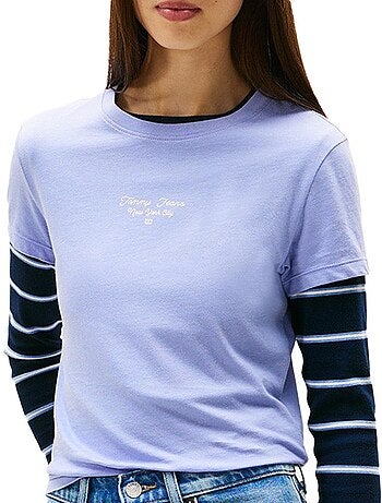 T-shirt slim tommy hilfiger com logótipo para mulher