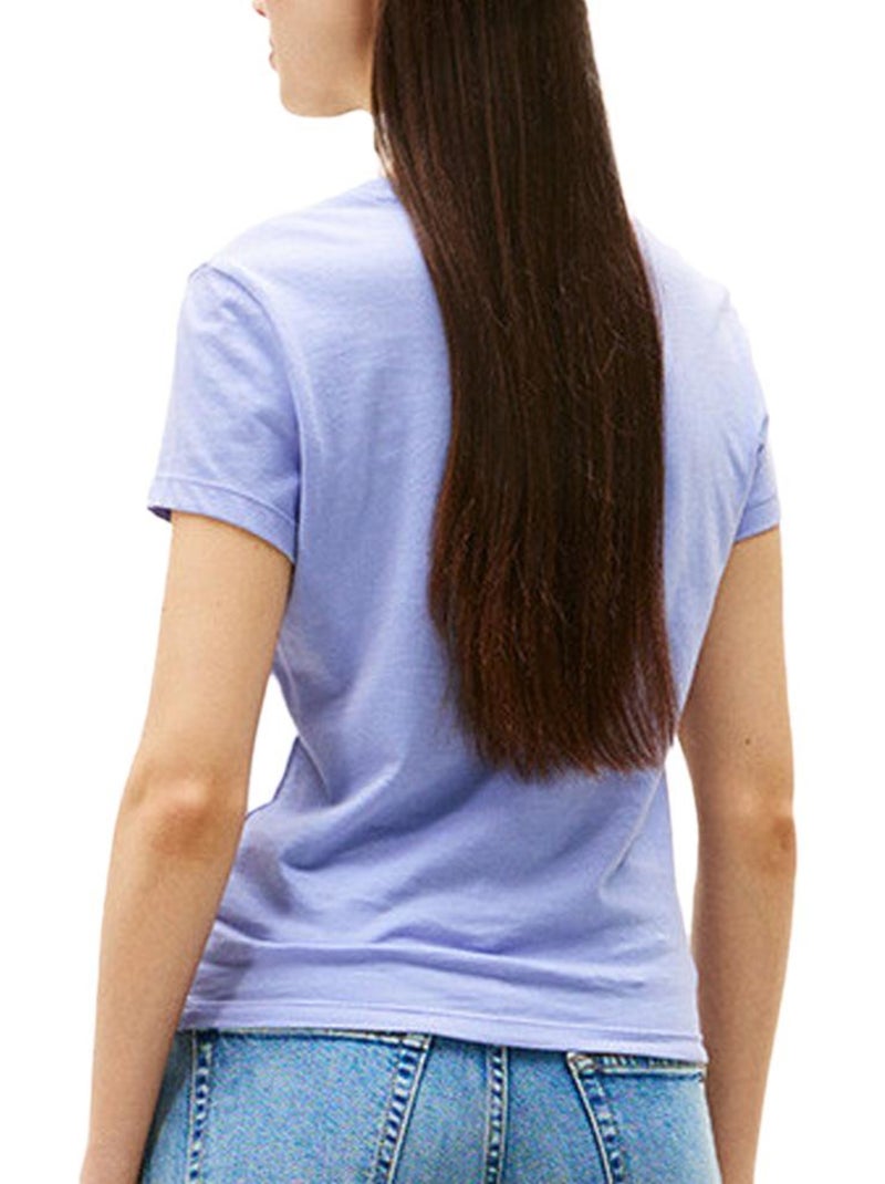T-Shirt Tommy Hilfiger para Mulher com Logótipo Mauve Roxo - Kiabi