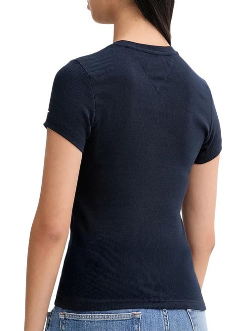 T-Shirt Tommy Hilfiger para Mulher em Azul Marinho DW0DW21838 - Kiabi T-Shirt Tommy Hilfiger para Mulher em Azul Marinho DW0DW21838 - Kiabi