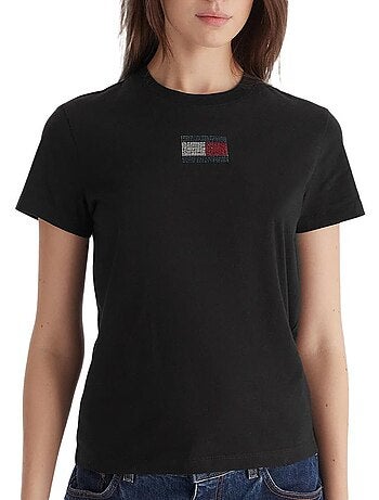 T-shirt Tommy Hilfiger Preta para Mulher DW0DW21965
