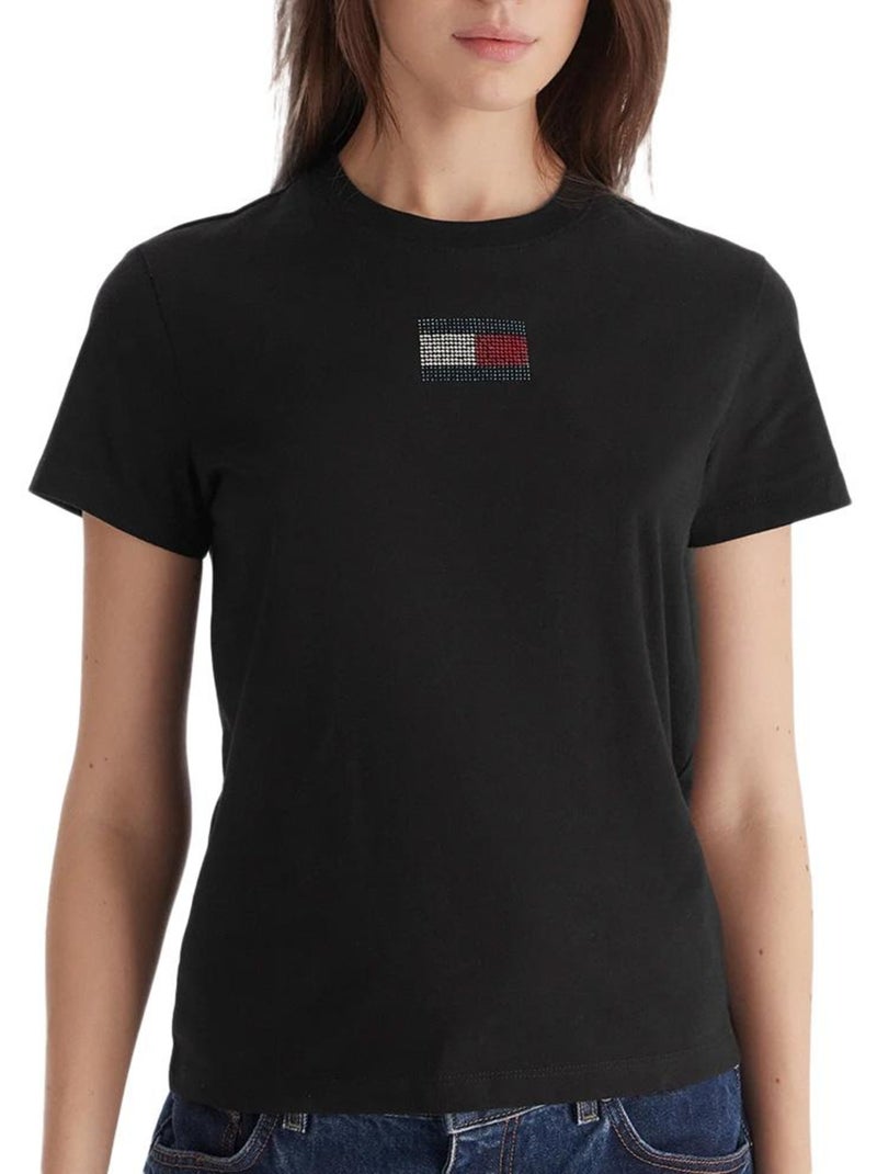 T-shirt Tommy Hilfiger Preta para Mulher DW0DW21965 Preto - Kiabi