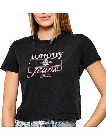 T-shirt tommy hilfiger cinzenta para mulher dw0dw21533