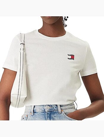 T-shirt tommy hilfiger regular fit branco para mulher