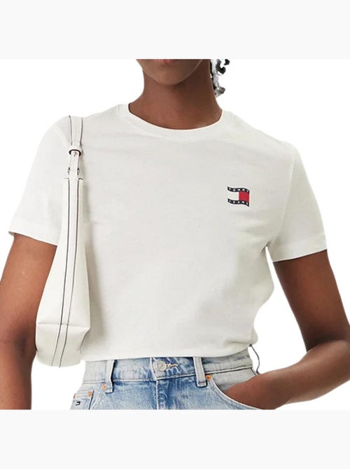 T-shirt tommy hilfiger regular fit branco para mulher - Kiabi T-shirt tommy hilfiger regular fit branco para mulher - Kiabi
