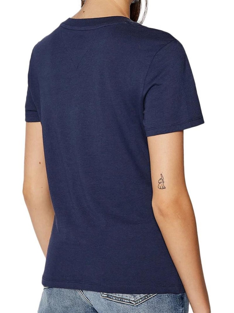 T-shirt Tommy Hilfiger Regular Fit para Mulher Azul Marinho Azul-marinho - Kiabi