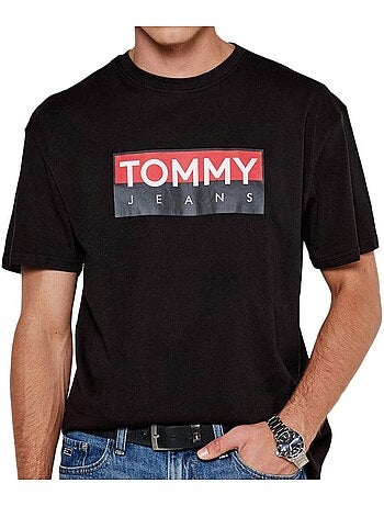 T-shirt Tommy Hilfiger Regular Fit Preto para Homem
