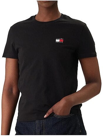 T-shirt tommy hilfiger regular fit branco para mulher