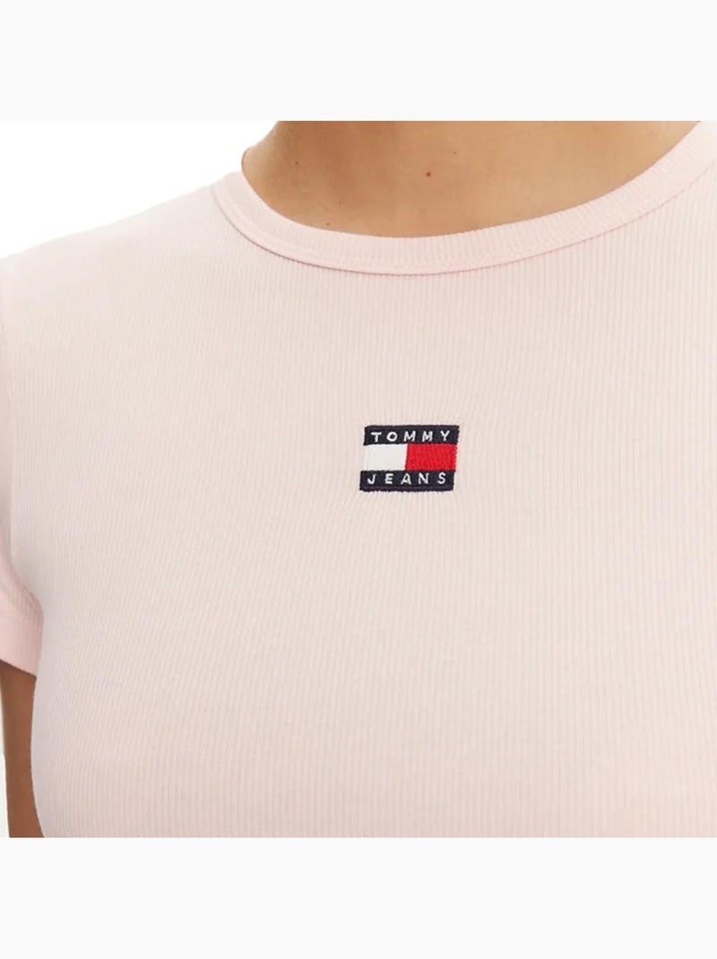 T-shirt Tommy Hilfiger Rosa com Crachá para Mulher Rosa-claro - Kiabi