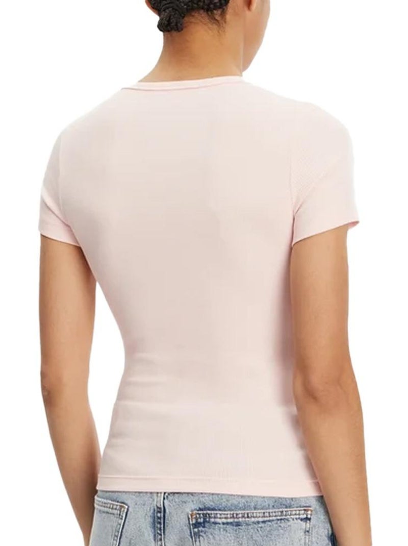 T-shirt Tommy Hilfiger Rosa com Crachá para Mulher Rosa-claro - Kiabi