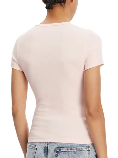 T-shirt tommy hilfiger rosa com crachá para mulher - Kiabi
