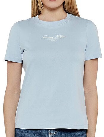 T-shirt tommy hilfiger branco regular para mulher