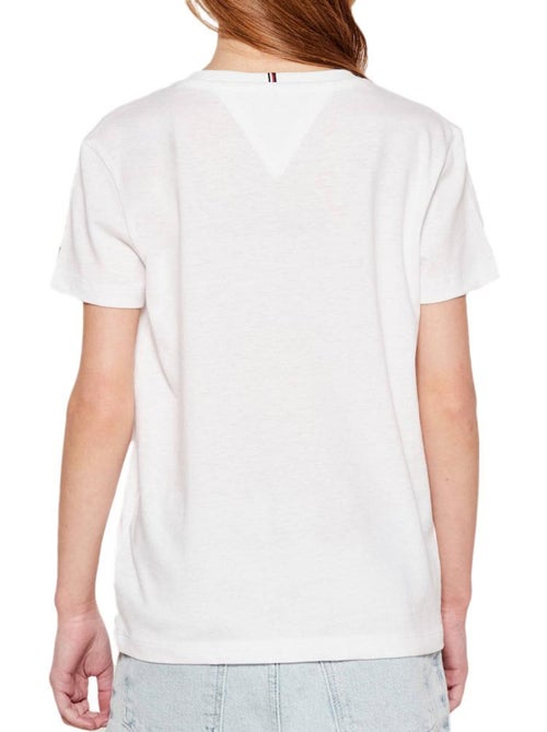 T-shirt tommy hilfiger script branco para menina - Kiabi