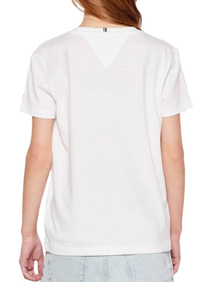 T-shirt tommy hilfiger script branco para menina Branco - Kiabi