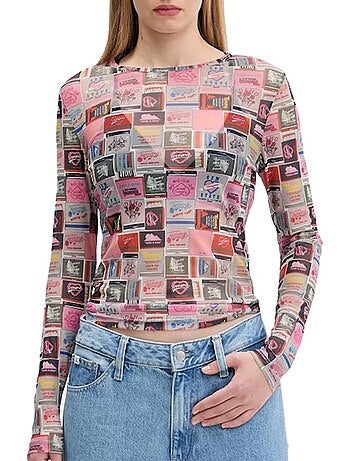 T-shirt Tommy Hilfiger Slim AOP Leopardo Castanho para Mulher