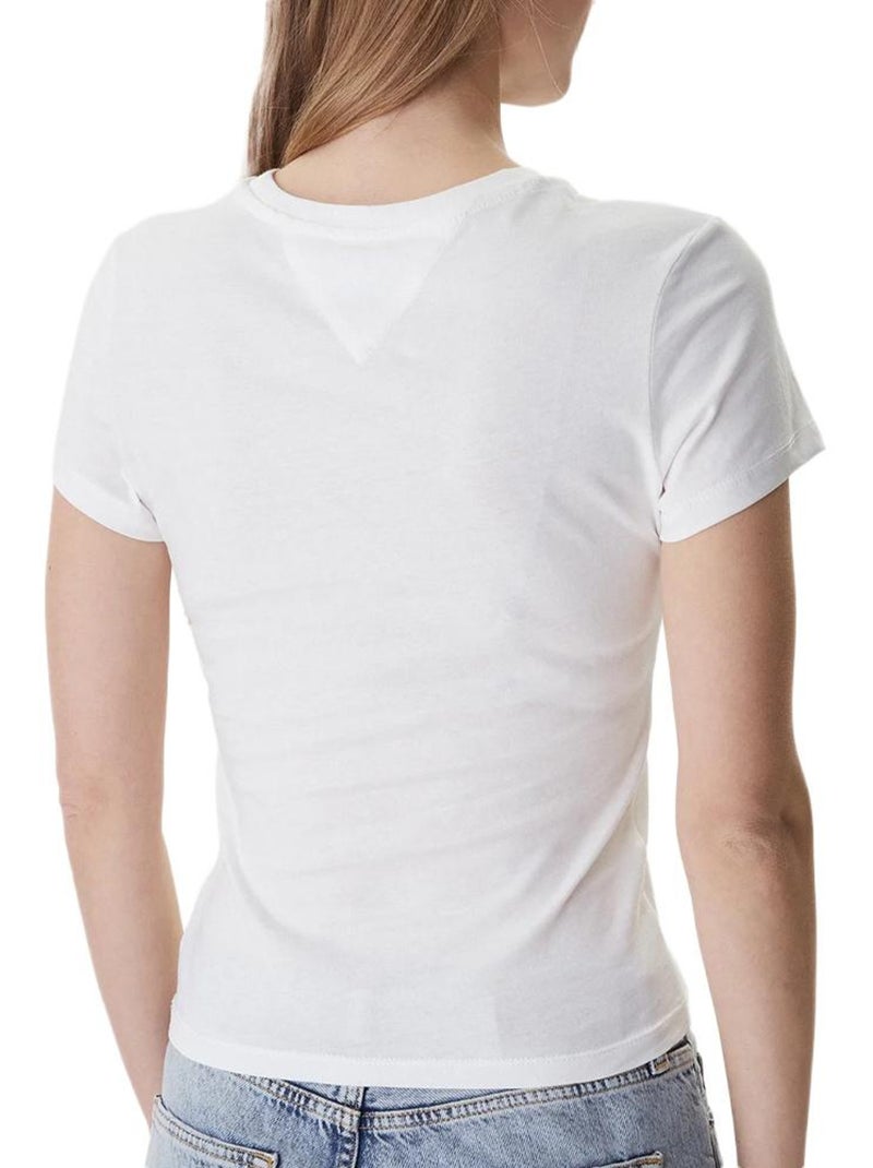 T-shirt tommy hilfiger slim branco para mulher Bege - Kiabi