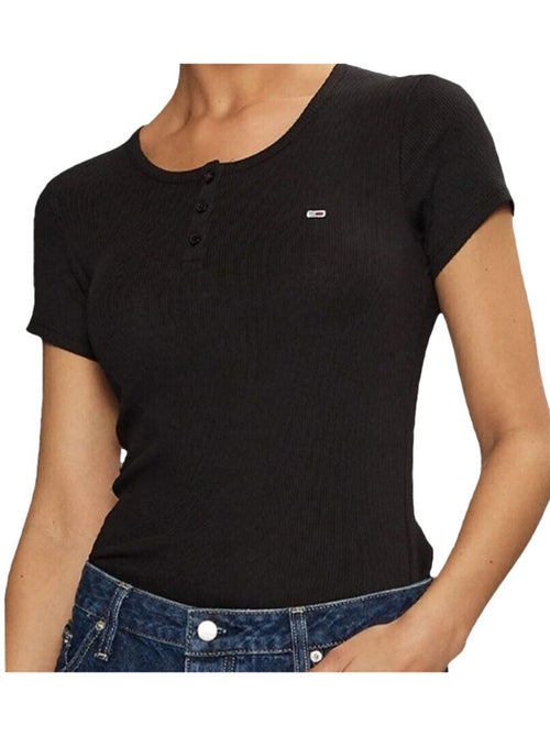 T-Shirt Tommy Hilfiger Slim com Botões para Mulher - Kiabi T-Shirt Tommy Hilfiger Slim com Botões para Mulher - Kiabi