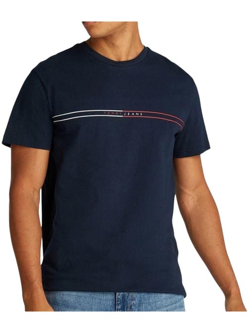 T-Shirt Tommy Hilfiger Slim Entry Graph para Homem Azul Marinho - Kiabi T-Shirt Tommy Hilfiger Slim Entry Graph para Homem Azul Marinho - Kiabi