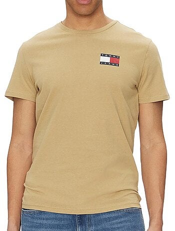 T-shirt Tommy Hilfiger Slim Essential Bege para Homem