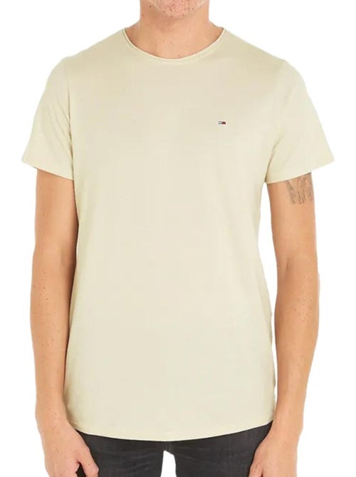 T-shirt Tommy Hilfiger Slim Fit Bege Jaspeado para Homem - Kiabi