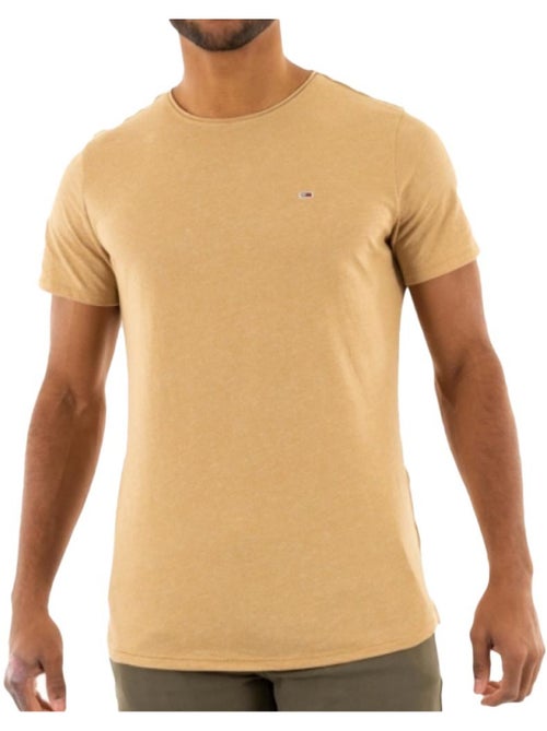 T-shirt Tommy Hilfiger Slim Fit Bege Jaspeado para Homem - Kiabi