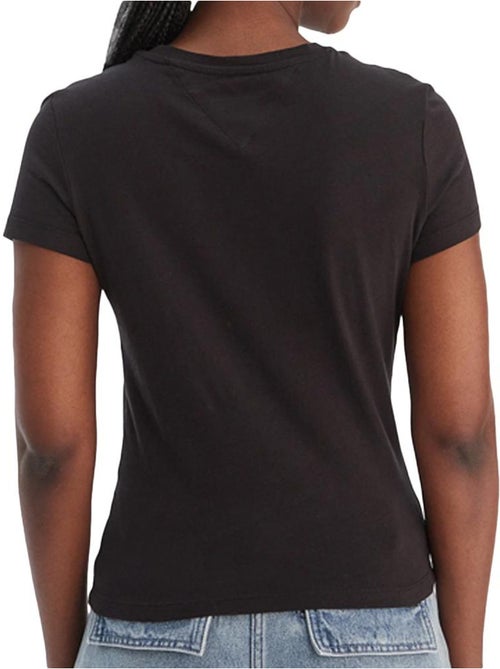 T-shirt tommy hilfiger slim fit preto para mulher - Kiabi