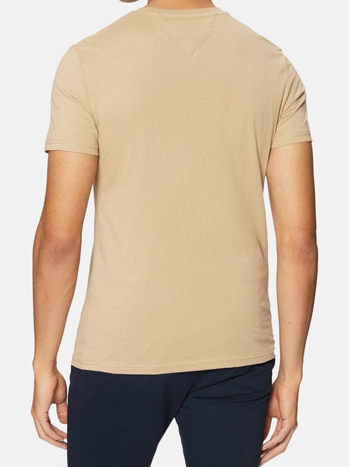 T-Shirt Tommy Hilfiger Slim Jersey Castanha para Homem - Kiabi