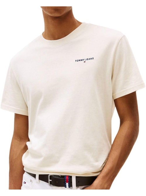 T-shirt Tommy Hilfiger Slim Linear Bege para Homem - Kiabi