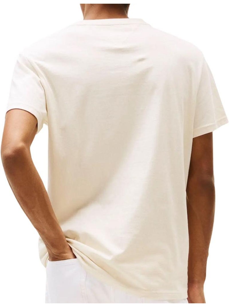 T-shirt Tommy Hilfiger Slim Linear Bege para Homem Ecru - Kiabi