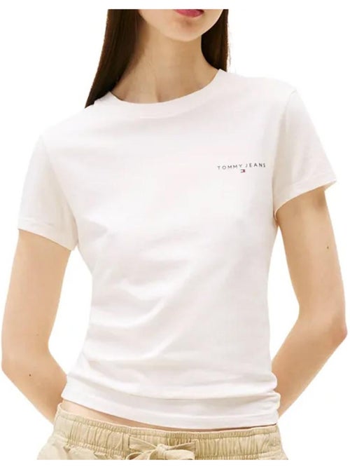 T-shirt Tommy Hilfiger Slim Linear Branco para Mulher DW0DW21164 - Kiabi T-shirt Tommy Hilfiger Slim Linear Branco para Mulher DW0DW21164 - Kiabi