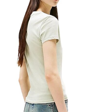 T-shirt Tommy Hilfiger Slim Linear Verde Claro para Mulher DW0DW21164