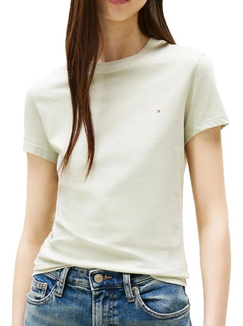 T-shirt Tommy Hilfiger Slim Linear Verde Claro para Mulher DW0DW21164 - Kiabi T-shirt Tommy Hilfiger Slim Linear Verde Claro para Mulher DW0DW21164 - Kiabi