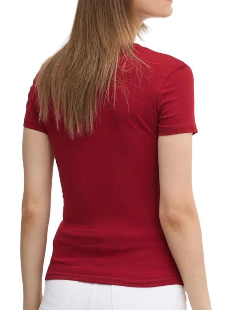 T-shirt Tommy Hilfiger Slim Linear Vermelha para Mulher Vermelho - Kiabi