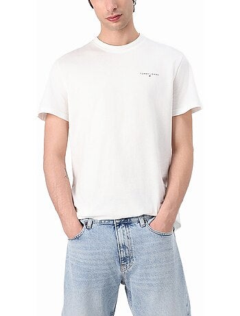 T-shirt Tommy Hilfiger Slim Linear YBL Cru para Homem