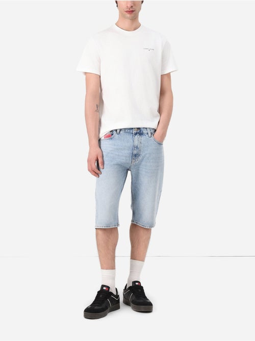 T-shirt Tommy Hilfiger Slim Linear YBL Cru para Homem - Kiabi
