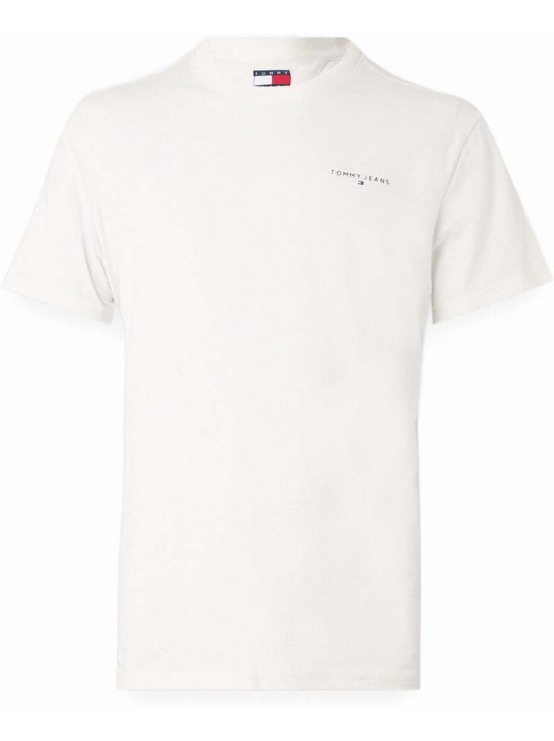T-shirt Tommy Hilfiger Slim Linear YBL Cru para Homem Ecru - Kiabi