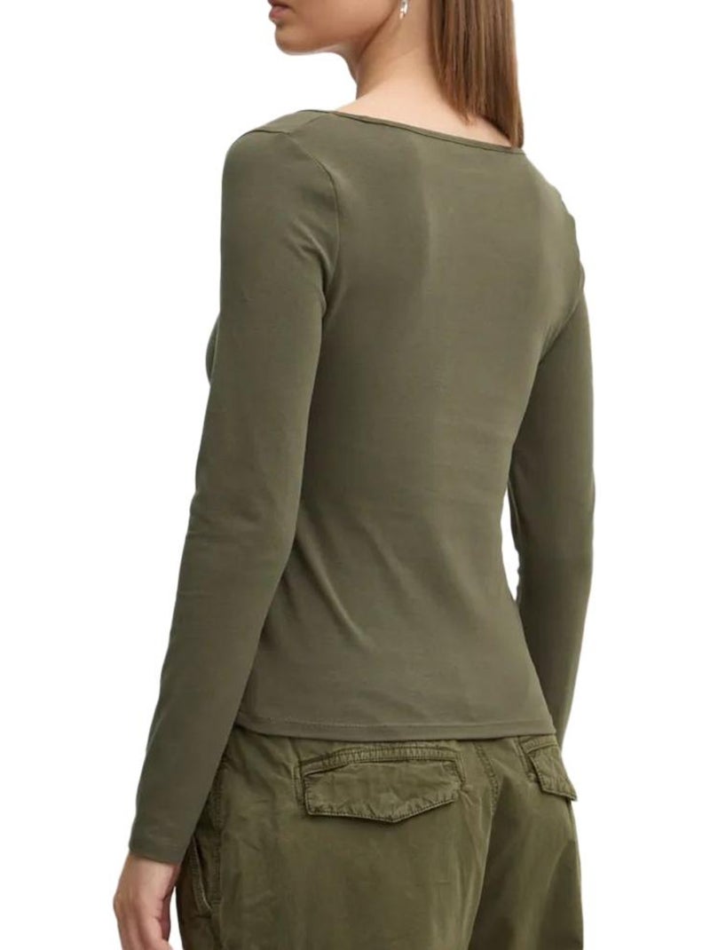 T-shirt Tommy Hilfiger Slim Metallic Verde Manga Comprida para Mulher Verde - Kiabi