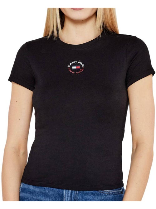 T-shirt tommy hilfiger slim preto para mulher - Kiabi T-shirt tommy hilfiger slim preto para mulher - Kiabi