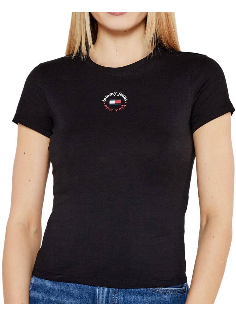 T-shirt Tommy Hilfiger Slim Preto para Mulher Preto - Kiabi