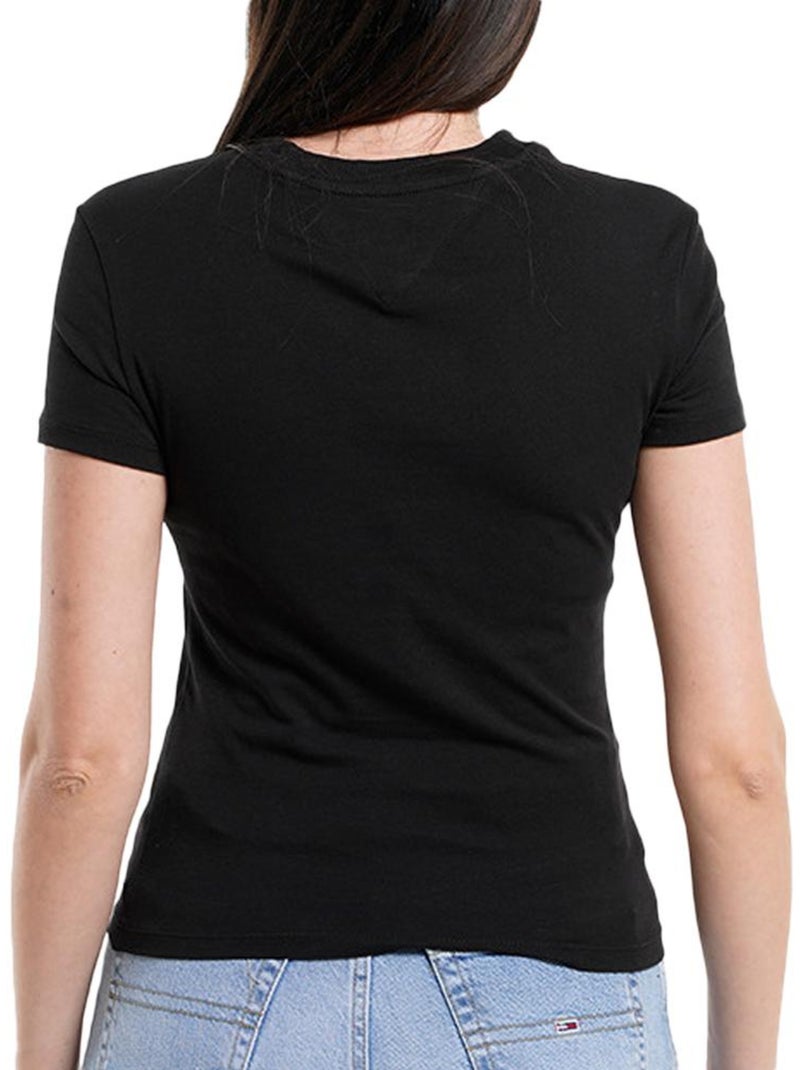 T-shirt Tommy Hilfiger Slim Tonal Linea para Mulher Preto - Kiabi