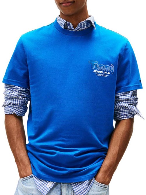T-shirt Tommy Hilfiger Tjm Slim Font Play Azul para Homem - Kiabi