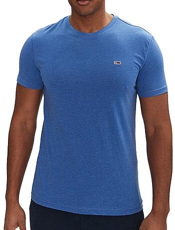 T-shirt tommy hilfiger tjm x slim jaspe azul elétrico para homem