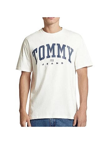 T-shirt tommy hilfiger varsity branco para homem
