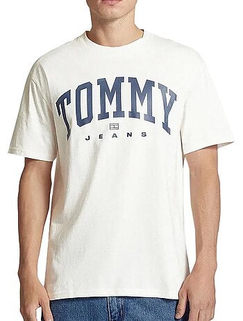 T-shirt tommy hilfiger varsity branco para homem
